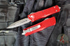 Microtech Troodon OTF Knife- Double Edge- Red Handle- Stonewash Blade 138-10 RD