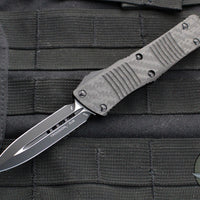 Microtech Troodon OTF Knife- Double Edge- Carbon Fiber Top- Black Blade 138-1 CFS SN039