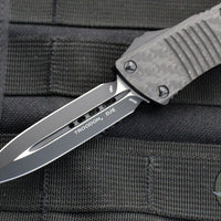 Microtech Troodon OTF Knife- Double Edge- Carbon Fiber Top- Black Blade 138-1 CFS SN039