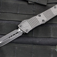 Microtech Troodon OTF Knife- Double Edge- Carbon Fiber Top- Black Blade 138-1 CFS SN068