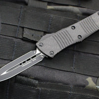 Microtech Troodon OTF Knife- Double Edge- Carbon Fiber Top- Black Blade 138-1 CFS SN027