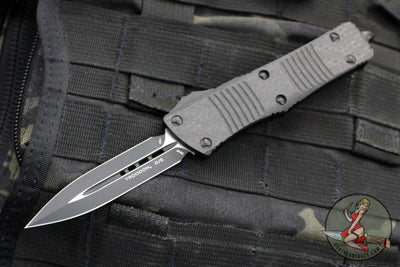 Microtech Troodon OTF Knife- Double Edge- Carbon Fiber Top- Black Blade 138-1 CFS SN027