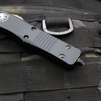 Microtech Troodon OTF knife- Tactical- Double Edge- Black Handle- DLC Black Blade 138-1 DLCT