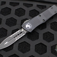 Microtech Troodon OTF Knife- Double Edge- Tactical- Black Handle- Black Part Serrated Blade 138-2 T 2019