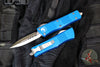 Microtech Troodon OTF knife- Double Edge- Blue With Satin Blade 138-4 BL