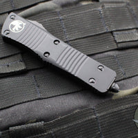 Microtech Troodon OTF Knife- Double Edge- Tactical- Black Handle- Double Full Serrated Black Blade 138-D3 T v3