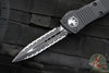 Microtech Troodon OTF Knife- Double Edge- Tactical- Black Handle- Double Full Serrated Black Blade 138-D3 T