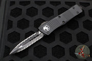 Microtech Troodon OTF Knife- Double Edge- Tactical- Black Handle- Double Full Serrated Black Blade 138-D3 T v2
