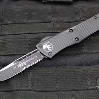 Microtech Troodon OTF Knife- Tactical- Single Edge- Black Handle- Black Part Serrated Blade 139-2 T 2020