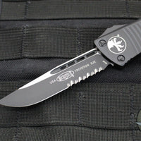 Microtech Troodon OTF Knife- Tactical- Single Edge- Black Handle- Black Part Serrated Blade 139-2 T 2020