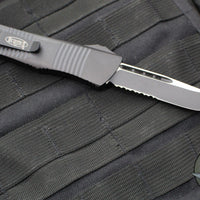 Microtech Troodon OTF Knife- Tactical- Single Edge- Black Handle- Black Part Serrated Blade 139-2 T 2020