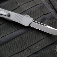 Microtech Troodon OTF Knife- Tactical- Single Edge- Black Handle- Black Part Serrated Blade 139-2 T 2019
