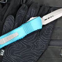 Microtech Combat Troodon OTF Knife- Double Edge- Weathered Turquoise Handle- Apocalyptic Blade 142-10 APWTQ