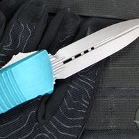 Microtech Combat Troodon OTF Knife- Double Edge- Weathered Turquoise Handle- Apocalyptic Blade 142-10 APWTQ