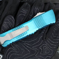 Microtech Combat Troodon OTF Knife- Double Edge- Weathered Turquoise Handle- Apocalyptic Blade 142-10 APWTQ