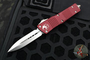 Microtech Combat Troodon OTF Knife- Double Edge- Merlot Red Handle- Stonewash Blade 142-10 MR
