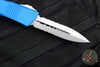 Microtech Combat Troodon OTF Knife- Double Edge- Blue Handle- Part Serrated Stonewash Blade 142-11 BL