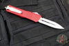 Microtech Combat Troodon OTF Knife- Double Edge- Red Handle- Stonewash Part Serrated Blade 142-11 RD