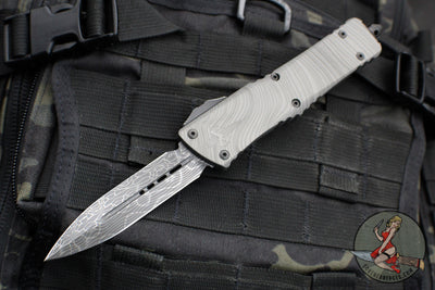 Microtech Combat Troodon OTF Knife- Signature Series- Double Edge- Beskar Daggered Edition Handle-  Damascus Blade 142-16 DLCBES