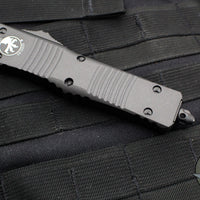 Microtech Combat Troodon OTF Knife- Double Edge- CERAKOTED Dark Tungsten Handle- Cerakote Dark Tungsten Plain Edge Blade 142-1 CDT