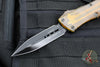 Microtech Combat Troodon OTF Knife- Double Edge- Black Handle- Ultem Inlay- Black DLC Blade 142-1 DLCTULS