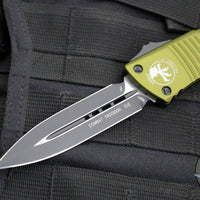 Microtech Combat Troodon OTF Knife- Double Edge- OD Green Handle- Black Blade 142-1 OD