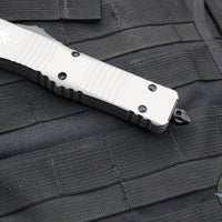 Microtech Combat Troodon OTF Knife- DOuble Edge- Titanium Gray Handle- Black Blade 142-1 TG