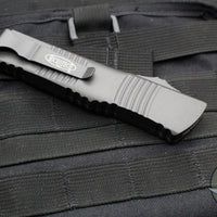 Microtech Combat Troodon OTF Knife- Double Edge- CERAKOTED Dark Tungsten Handle- Cerakote Dark Tungsten Part Serrated Edge Blade 142-2 CDT