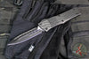 Microtech Combat Troodon OTF Knife- Double Edge- Carbon Fiber Top Handle- Black Full Serrated Edge Blade 142-3 CFS SN084