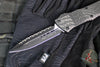 Microtech Combat Troodon OTF Knife- Double Edge- Carbon Fiber Top Handle- Black Full Serrated Edge Blade 142-3 CFS SN084