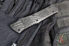 Microtech Combat Troodon OTF Knife- Double Edge- Carbon Fiber Top Handle- Black Full Serrated Edge Blade 142-3 CFS SN084