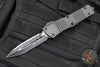 Microtech Combat Troodon OTF Knife- Double Edge- Carbon Fiber Top Handle- Black Full Serrated Edge Blade 142-3 CFS SN090