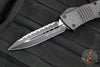 Microtech Combat Troodon OTF Knife- Double Edge- Carbon Fiber Top Handle- Black Full Serrated Edge Blade 142-3 CFS SN090