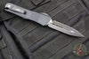 Microtech Combat Troodon OTF Knife- Double Edge- Carbon Fiber Top Handle- Black Full Serrated Edge Blade 142-3 CFS SN090