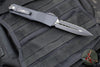 Microtech Combat Troodon OTF Knife- Double Edge- Carbon Fiber Top Handle- Black Full Serrated Edge Blade 142-3 CFS SN095