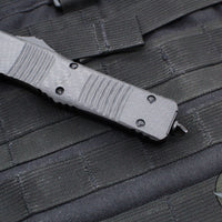 Microtech Combat Troodon OTF Knife- Double Edge- Carbon Fiber Top Handle- Black Full Serrated Edge Blade 142-3 CFS SN095