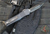 Microtech Combat Troodon OTF Knife- Double Edge- Carbon Fiber Top Handle- Black Full Serrated Edge Blade 142-3 CFS SN095