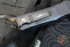 Microtech Combat Troodon OTF Knife- Double Edge- Carbon Fiber Top Handle- Black Full Serrated Edge Blade 142-3 CFS SN095