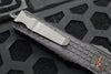 Microtech Combat Troodon OTF Knife- Delta- Frag- Double Edge- Black Handle- Black DLC Full Serrated Blade- DLC HW Nickel Boron Internals 142-3CT-DSK