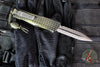 Microtech Combat Troodon OTF Knife- Double Edge- Frag Off- Grenade Green Finished Frag Handle- Apocalyptic Double Reverse Full Serrated Blade 142-DR12 APFOGG