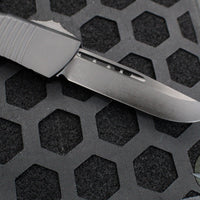 Microtech Combat Troodon OTF Knife- Single Edge- Shadow Edition- Black Handle- Black DLC Blade- Carbon Fiber Button 143-1 DLCTSH