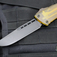 Microtech Combat Troodon OTF Knife- Single Edge- Black Handle- Ultem Inlay- Black DLC Blade 143-1 DLCTULS