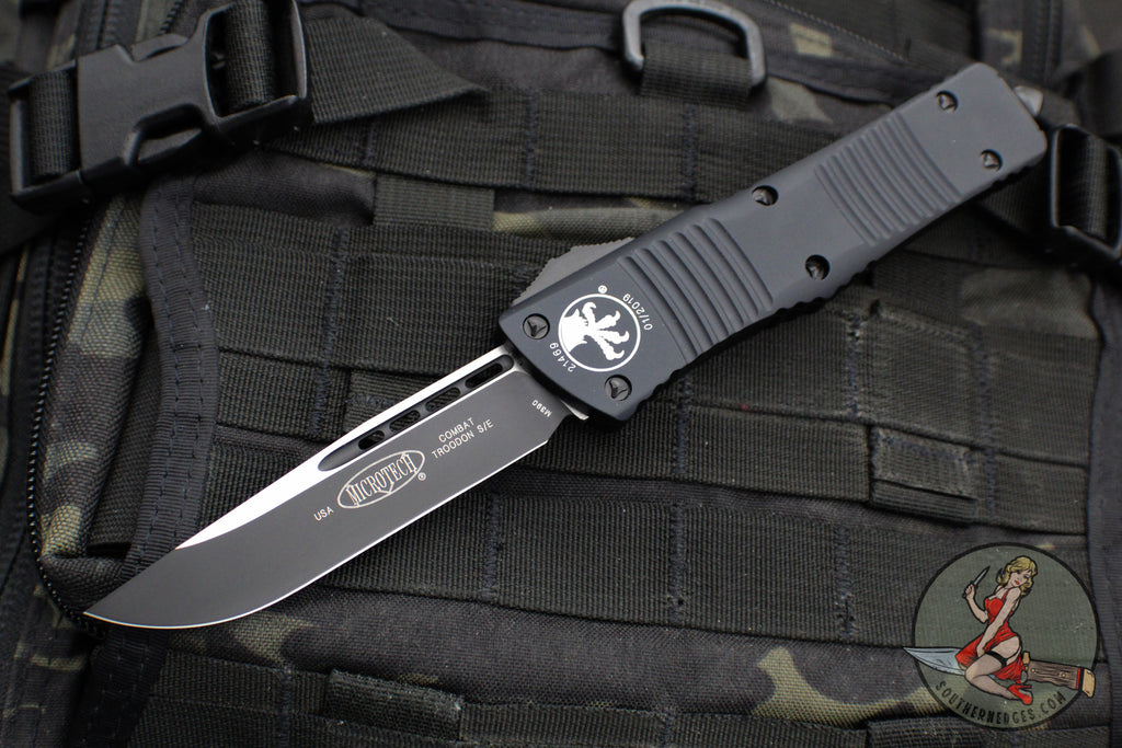 Microtech 2019 Combat Troodon- Single Edge- Tactical- Black Handle- Bl ...