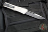 Microtech Combat Troodon OTF Knife- Single Edge- Titanium Gray Handle- Black Part Serrated Blade 143-2 TG