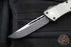Microtech Combat Troodon OTF Knife- Single Edge- Titanium Gray Handle- Black Plain Edge Blade 143-1 TG