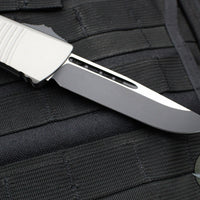 Microtech Combat Troodon OTF Knife- Single Edge- Titanium Gray Handle- Black Plain Edge Blade 143-1 TG