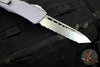 Microtech 2019 Combat Troodon OTF Knife- Tanto Edge- Gray Handle- Satin Full Serrated Blade 144-6 GY