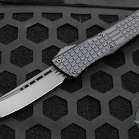 Microtech Combat Troodon OTF Knife- Delta- Frag- Tanto Edge- Black Handle- Black DLC Blade And HW 144D-1 DLC-1FR-DLC SN015