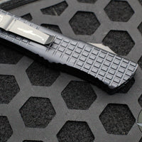 Microtech Combat Troodon OTF Knife- Delta- Frag- Tanto Edge- Black Handle- Black DLC Blade And HW 144D-1 DLC-1FR-DLC SN015