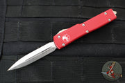 Microtech UTX-70 OTF Knife- Double Edge- Red Handle- Stonewash Blade 147-10 RD
